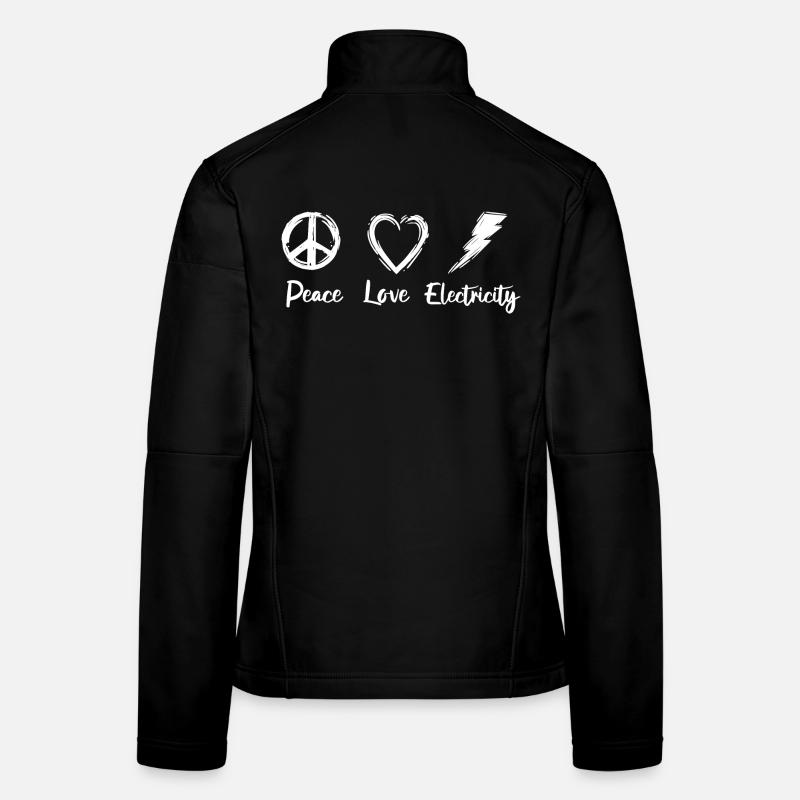 Frieden Liebe Elektrizität Frauen Softshelljacke