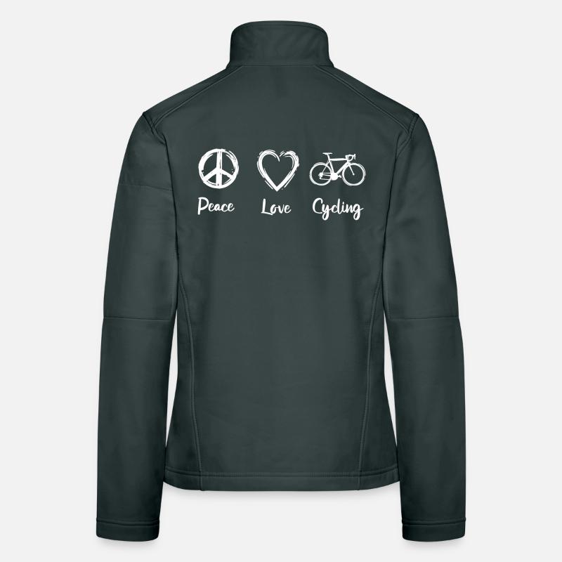 Peace Love Cyclisme Veste en tissu softshell Femme