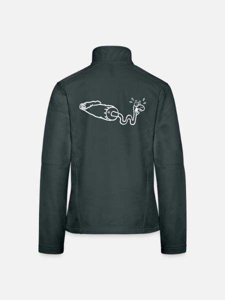 White snake and gouache tube - Women's Softshell Jacket - black - Back