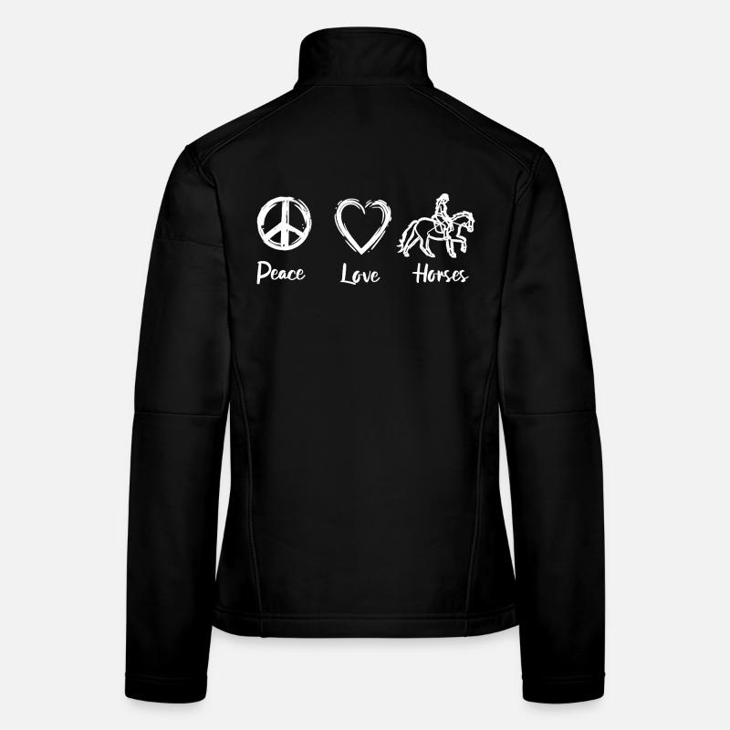 Paix Amour Chevaux Veste en tissu softshell Femme