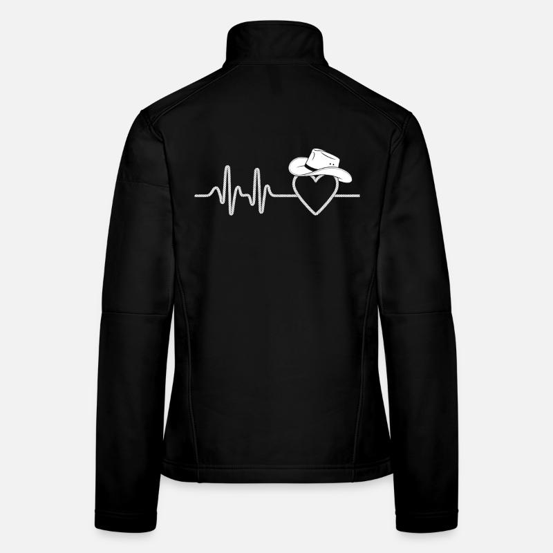 Herzschlag mit Hut Silhouette Frauen Softshelljacke