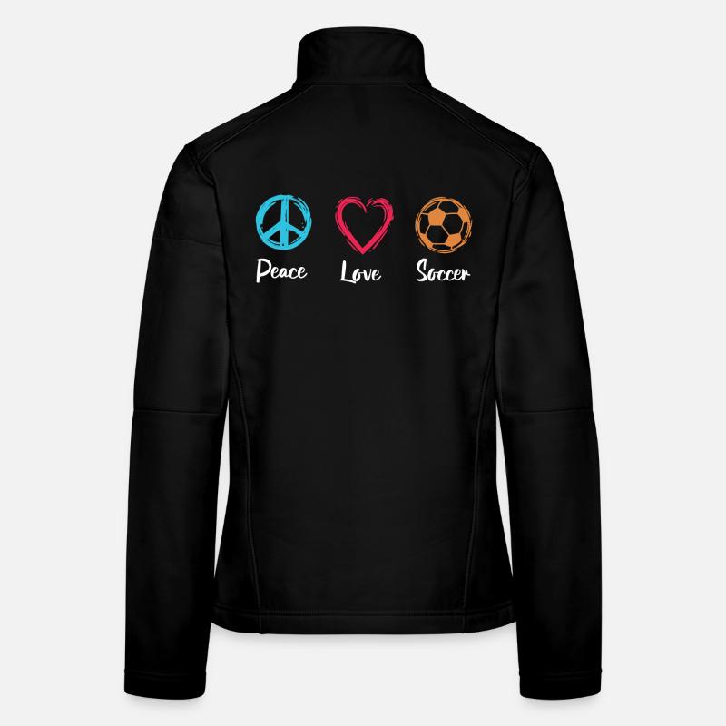 Frieden Liebe Fußball Frauen Softshelljacke