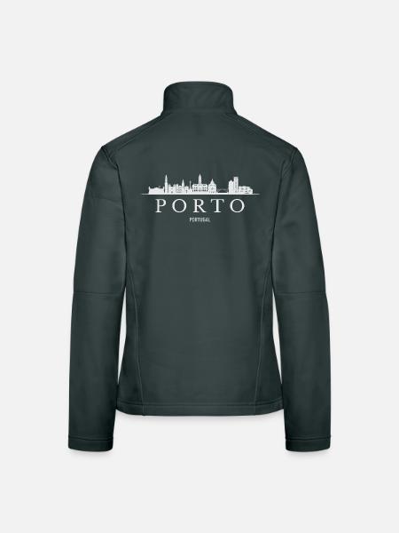 Porto Skyline, Porto Portugal - Women's Softshell Jacket - mouse grey - Back