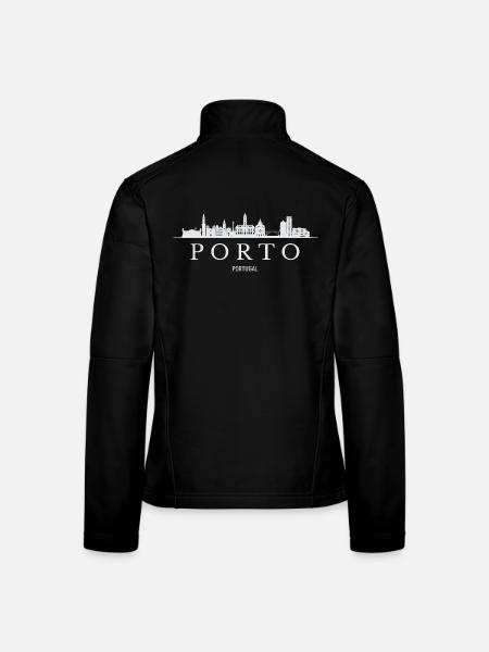 Porto Skyline, Porto Portugal - Frauen Softshelljacke - Schwarz - Hinten