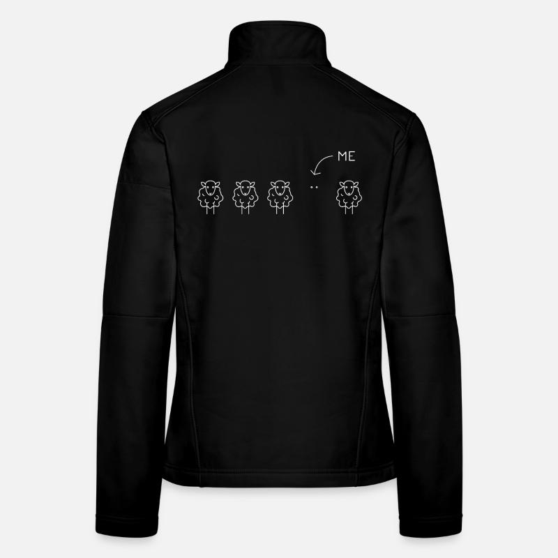 Déclaration drôle d’illustration de Black Sheep Veste en tissu softshell Femme