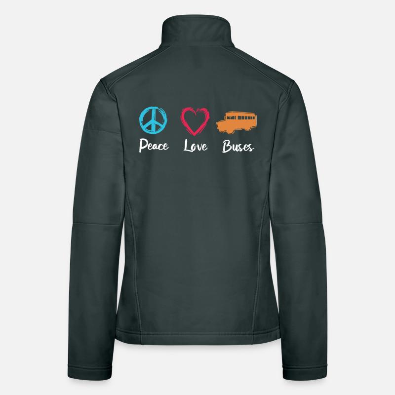 Peace Love Buses Frauen Softshelljacke