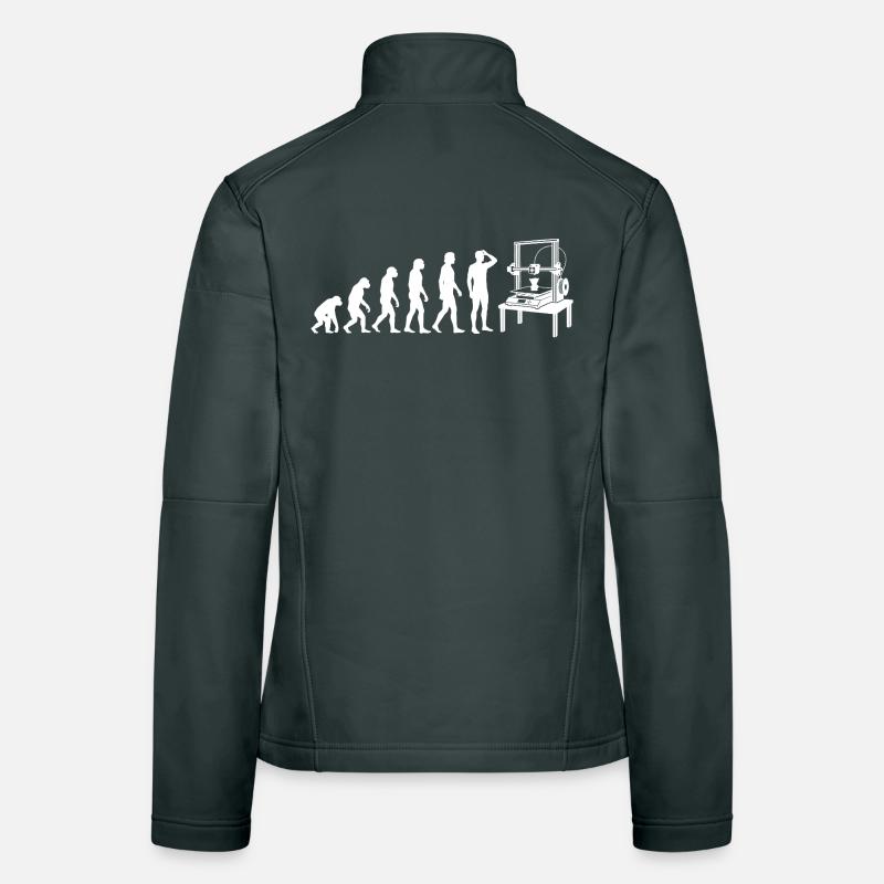 3D Druck Evolution – Vom Affen zum Maker Frauen Softshelljacke