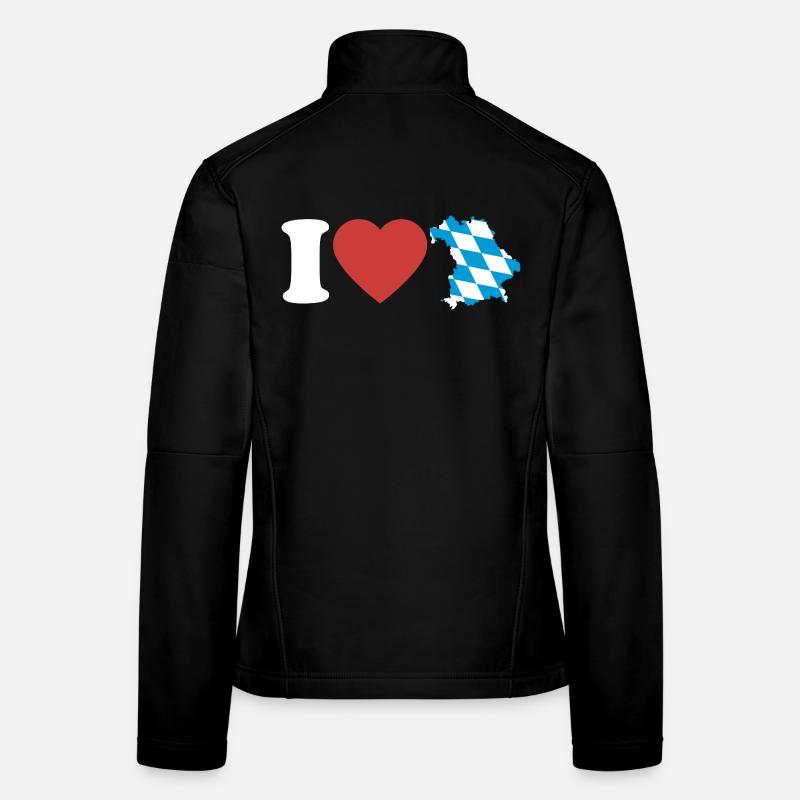 I Love Bavaria | Heart with blue white map Women's Softshell Jacket