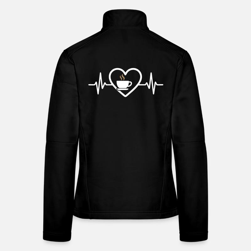 Café Cœur Tasse Matin Pause Boisson Chaude Veste en tissu softshell Femme