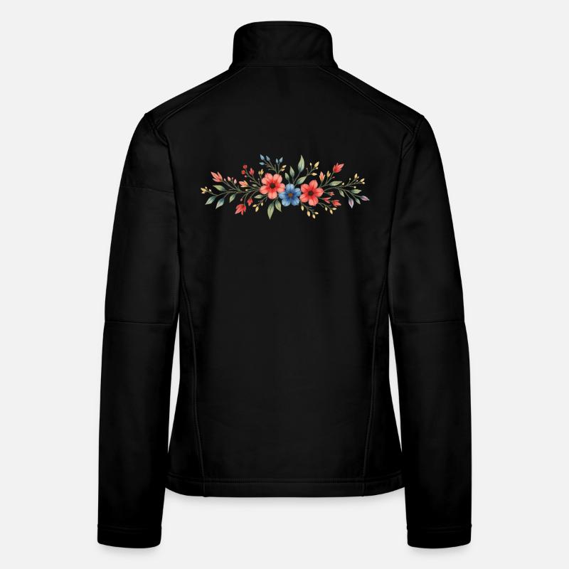 Aquarell Blumengemälde Kunstdruck Frauen Softshelljacke