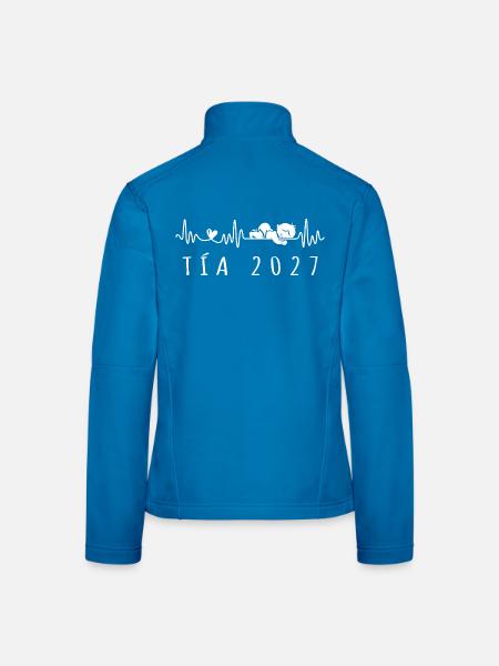 Futura Tía 2027 Latido del Corazón Embarazo - Frauen Softshelljacke - Schwarz - Hinten