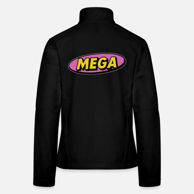 Mega comic retro lettering word Women's Softshell Jacket