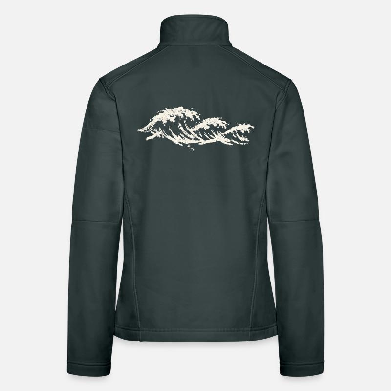 Ocean Waves - Graphismes minimalistes Veste en tissu softshell Femme