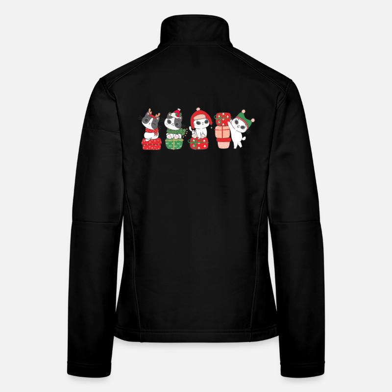 cat in christmas Women's Softshell Jacket