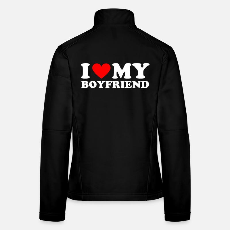 i love my boyfriend - Frauen Softshelljacke - Schwarz