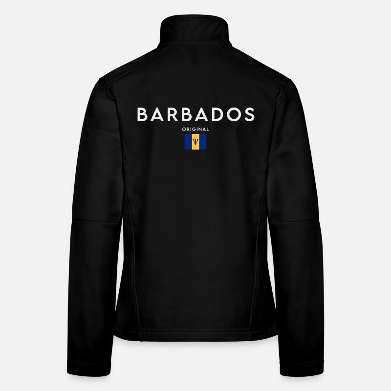 Drapeau de la Barbade, fierté barbadienne Veste en tissu softshell Femme