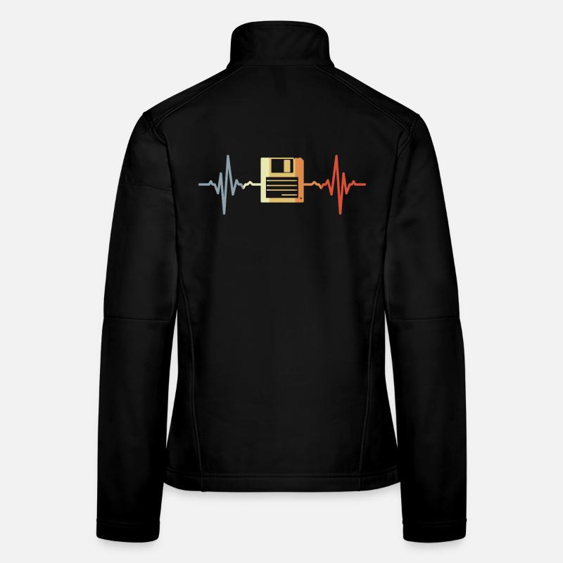 Retro Diskette EKG Frauen Softshelljacke
