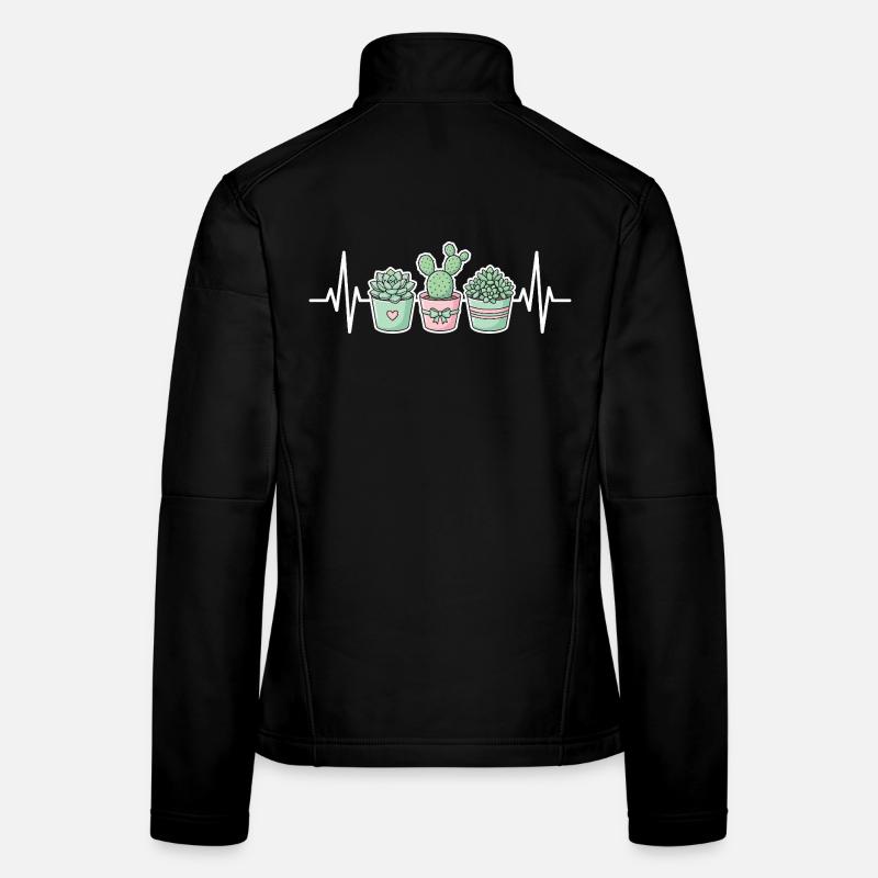 Plant Heartbeat Succulent Cactus Women's Softshell Jacket