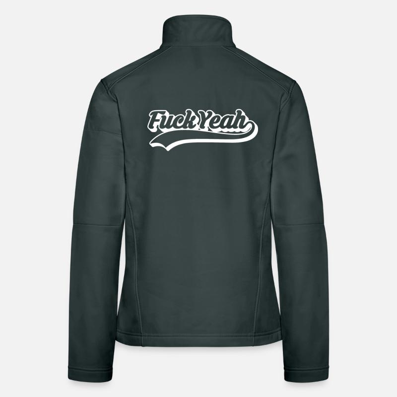 Retro Style 'Fuck Yeah' Script Women's Softshell Jacket