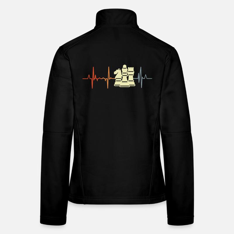 Schachfiguren Kardiogramm Frauen Softshelljacke