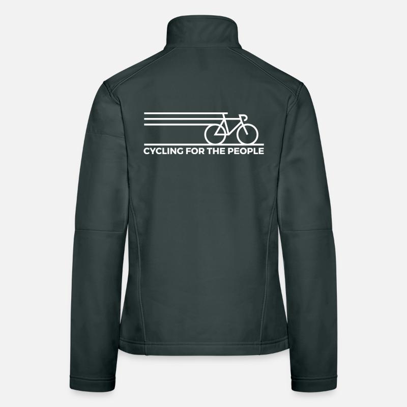 Dynamic Bicycle Line Art Design Women's Softshell Jacket