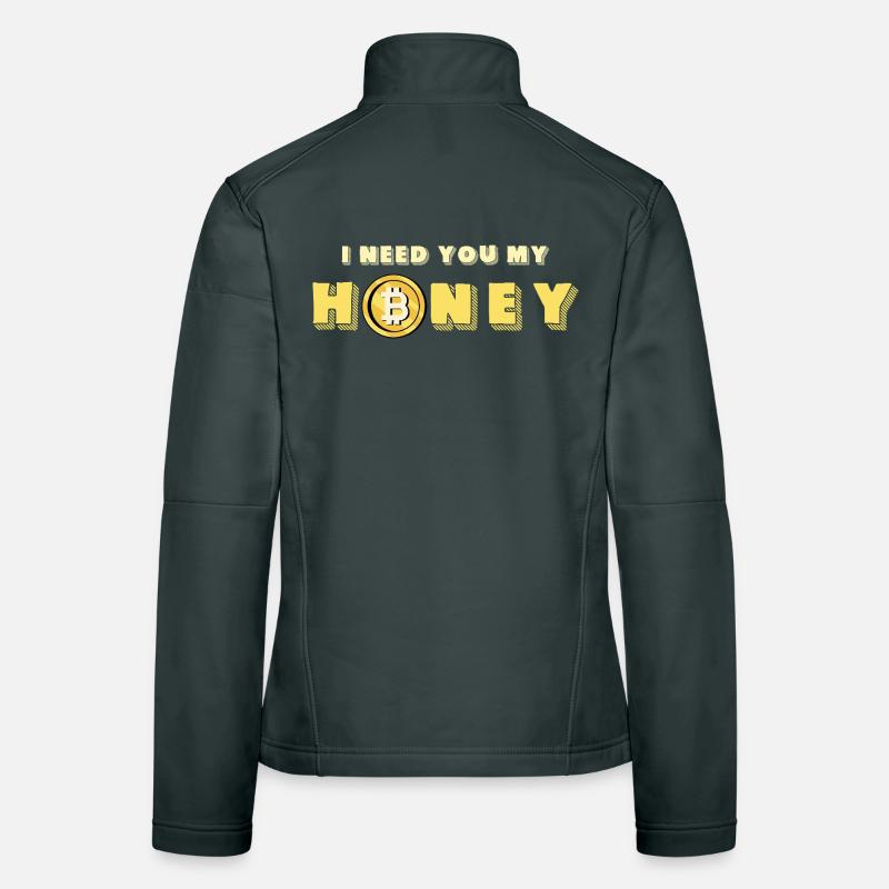 Honig und Bitcoin Design Frauen Softshelljacke