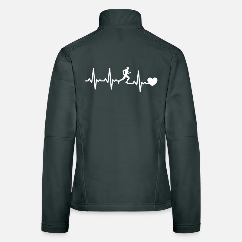 Laufendes Herz Rhythmusdesign Frauen Softshelljacke