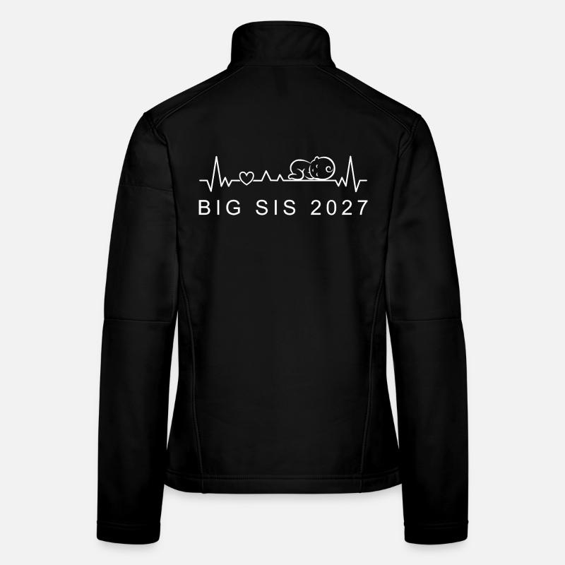 Annonce de grossesse du battement de cœur du bébé 2027 Veste en tissu softshell Femme
