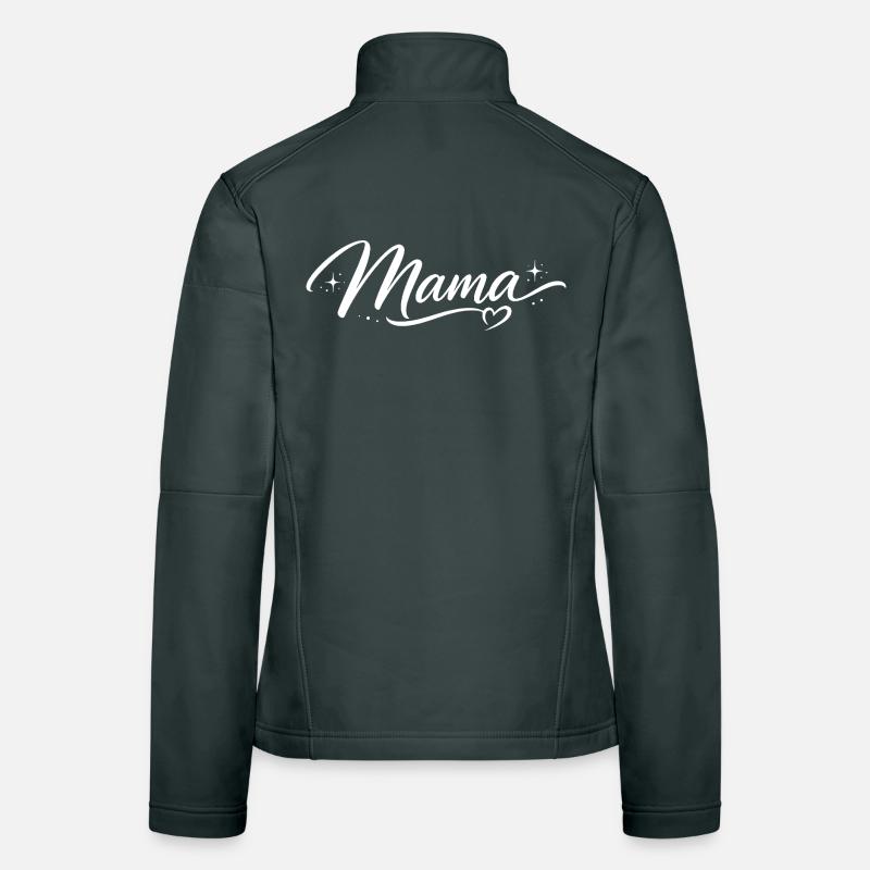 Mama Script Coeur Étoiles | Cadeau Maman Chic Veste en tissu softshell Femme