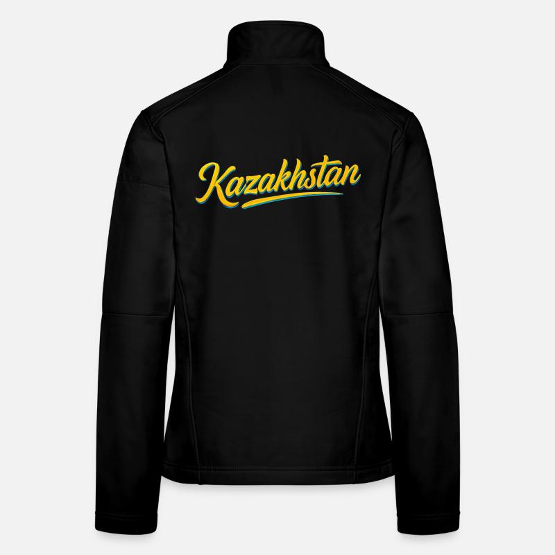 Kazakhstan Eagle Sun Flag Lettering Gift Women's Softshell Jacket