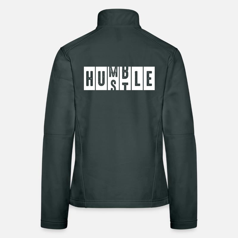 Humble Hustle Distressed Lettering Women's Softshell Jacket