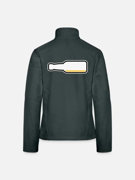 Bierflasche Leer (Bier Bierchen Symbol / POS 3C) - Frauen Softshelljacke - Schwarz - Hinten