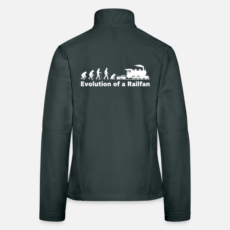 Evolution Railfan Train Locomotive Women's Softshell Jacket