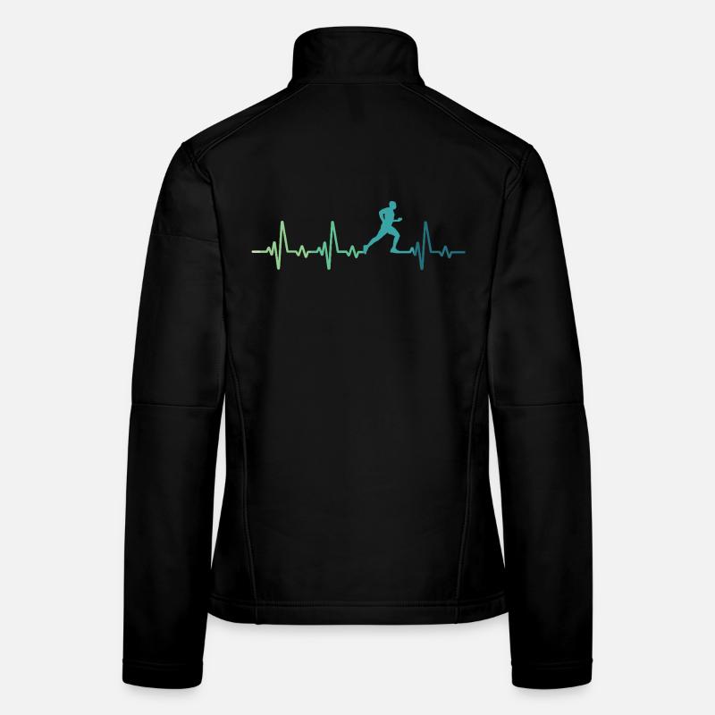 running heartbeat running gift running Women's Softshell Jacket