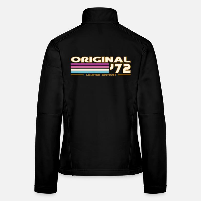 Rayures rétro multicolores 72 Veste en tissu softshell Femme