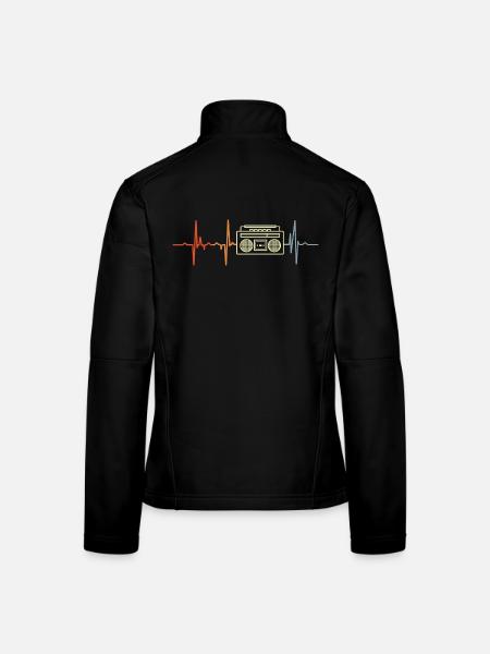 Mon cœur bat pour la musique hip-hop - Veste en tissu softshell Femme - noir - Dos
