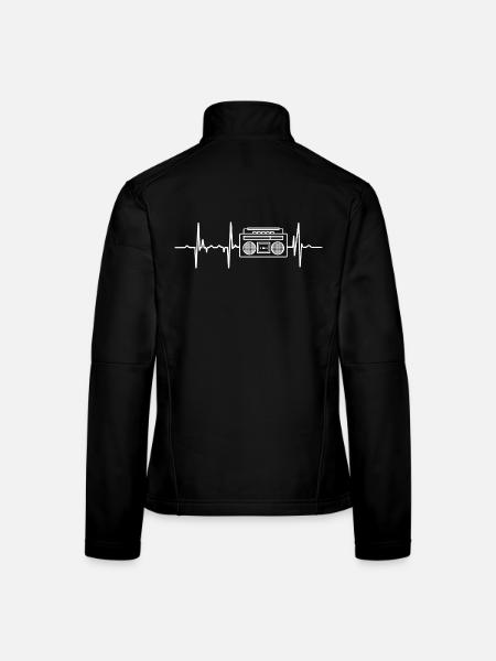 Musique hip hop oldschool Heartbeat - Veste en tissu softshell Femme - noir - Dos