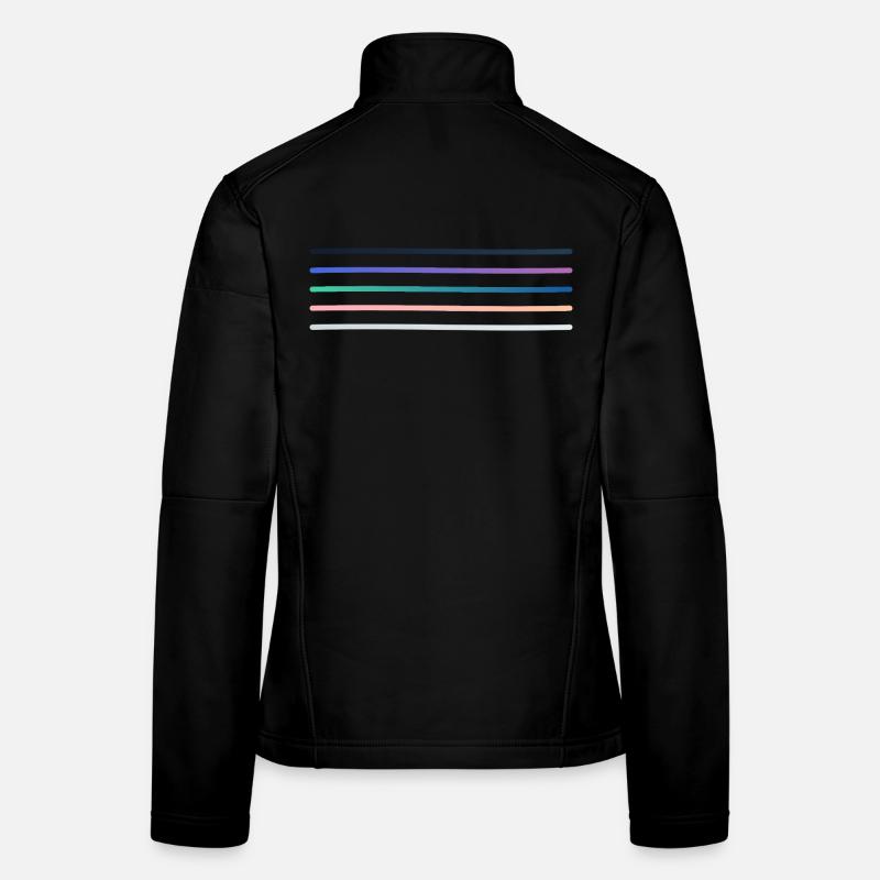 Lebendige Streifenpalette - Frauen Softshelljacke - Schwarz