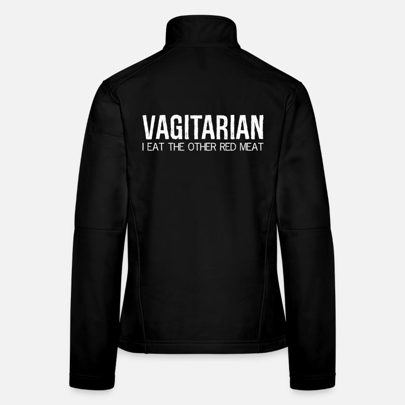 vegetarisch esse ich das andere rote Fleisch - Frauen Softshelljacke - Schwarz