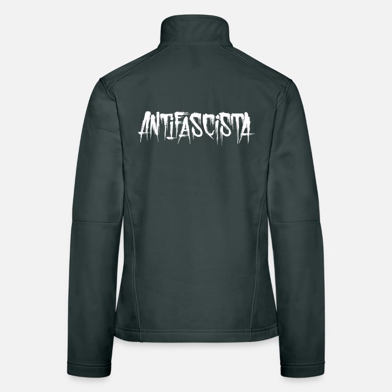 Lettrage antifasciste Graffiti Antifascisme Veste en tissu softshell Femme