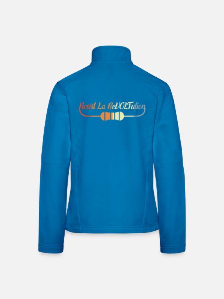 Lustiger Elektriker Spruch - Frauen Softshelljacke - Dunkelgrau - Hinten