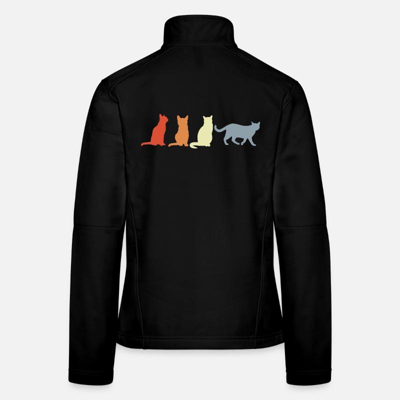 Chats vintage Veste en tissu softshell Femme