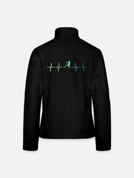 Handball heartbeat handball - Women's Softshell Jacket - black - Back
