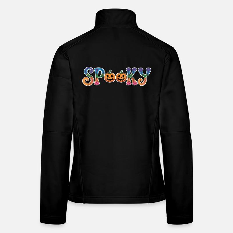 Spooky Halloween Lettering with Pumpkin Women's Softshell Jacket
