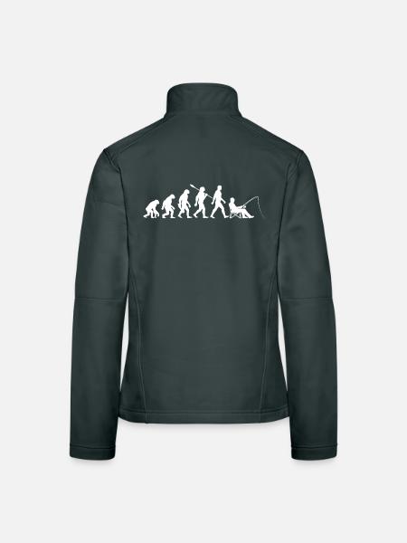 Evolution - Angler, Fishing Gift - Women's Softshell Jacket - black - Back
