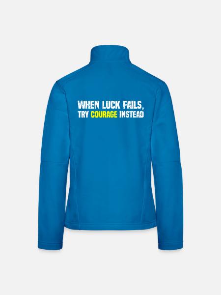 Mut über Glück Typografie - Frauen Softshelljacke - Schwarz - Hinten
