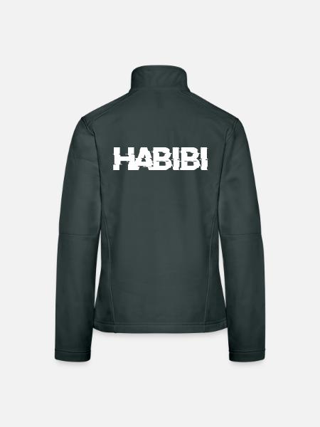 Habibi Schriftzug - Frauen Softshelljacke - Schwarz - Hinten