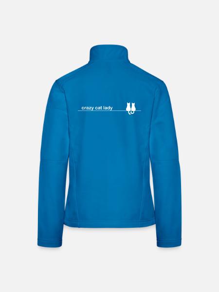 Lustige Katze Sprüche Crazy Cat Lady - Frauen Softshelljacke - Schwarz - Hinten