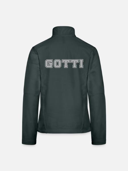 Gotti College Schriftzug - Frauen Softshelljacke - Schwarz - Hinten