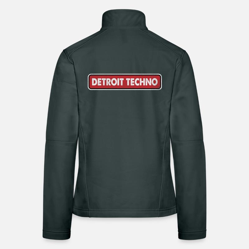 Logo rétro techno de Détroit Veste en tissu softshell Femme
